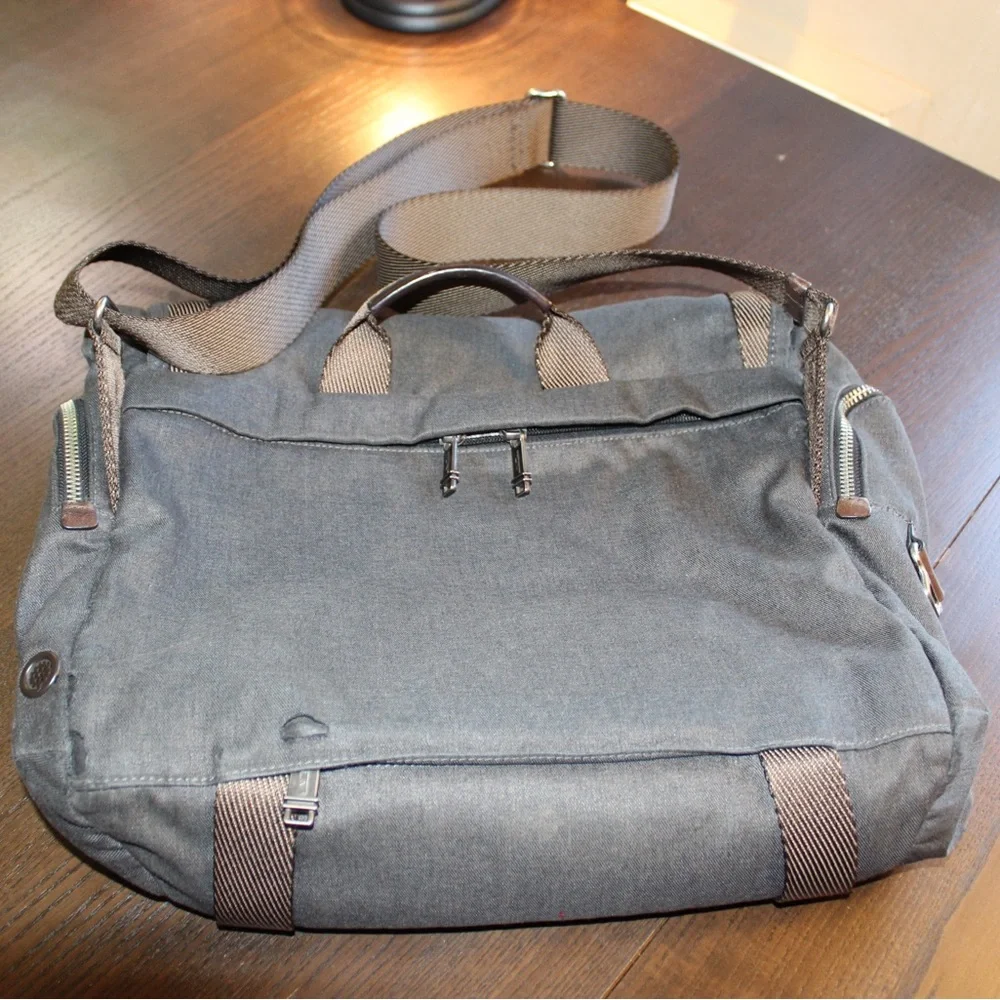 Tumi Gray and Brown Men's Messenger Bag